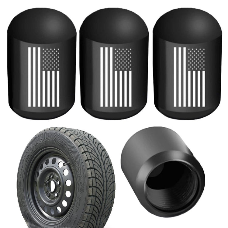 4pcs /Set Car Tire Capsule Aluminum Alloy Screw Dustproof Valves(Black) - Tire Valve Caps by PMC TechLife | Online Shopping South Africa | PMC TechLife | Buy Now Pay Later Mobicred