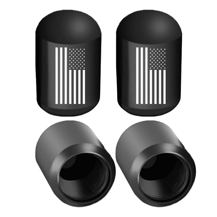 4pcs /Set Car Tire Capsule Aluminum Alloy Screw Dustproof Valves(Black) - Tire Valve Caps by PMC TechLife | Online Shopping South Africa | PMC TechLife | Buy Now Pay Later Mobicred