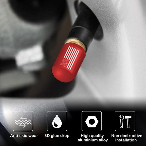 4pcs /Set Car Tire Capsule Aluminum Alloy Screw Dustproof Valves(Black)