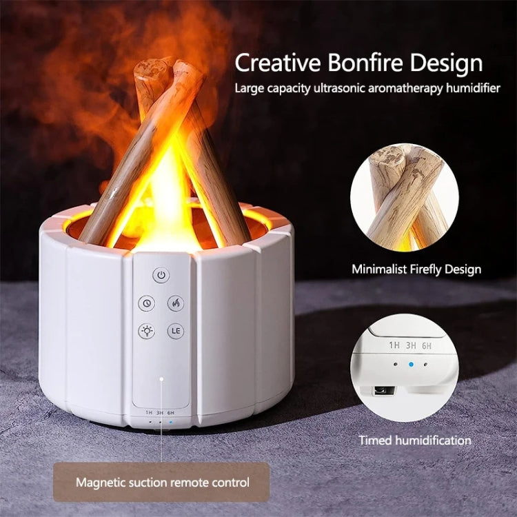 Bonfire Shaped Remote Control Aroma Diffuser Desktop Flame Humidifier, Color: Black - free shipping - PMC TechLife - Order now!