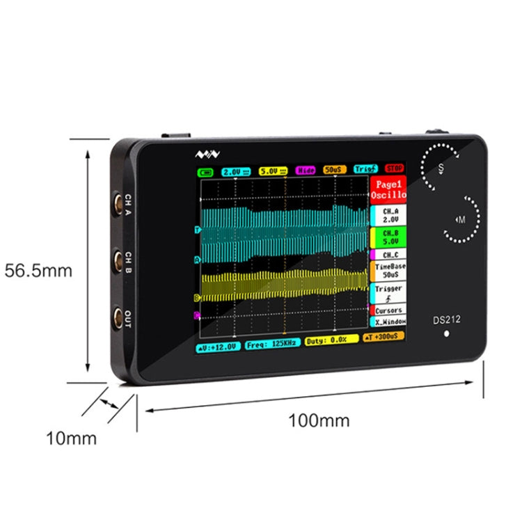 MINIWARE Dual Channel Mini Portable Handheld Digital Storage Oscilloscope, Model: DS212 - free shipping - PMC TechLife - Order now!