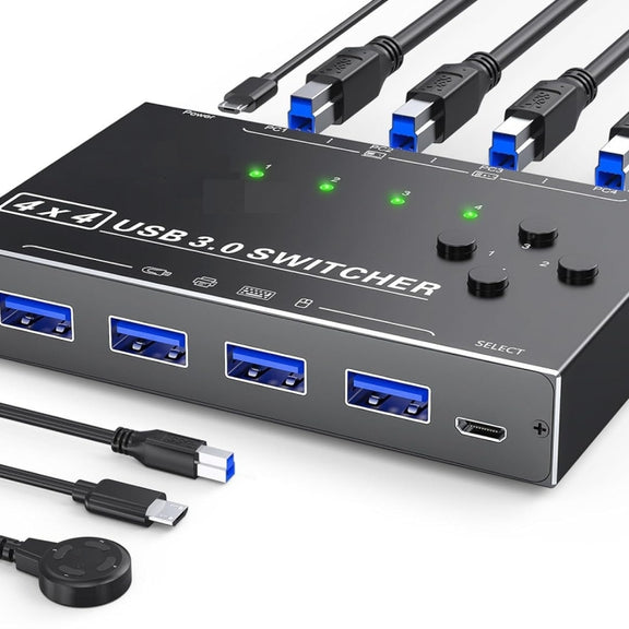 KC-KM434B USB3.0 4 Port USB Shared Device 4 Port Printer Sharing Device Keyboard Mouse Switch