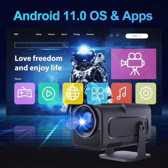 HY320 1080P 390ANSI 4K Android 11 Projector With Wifi 6 Bluetooth 5.0 Support Miracast / Airplay / DLNA AU Plug