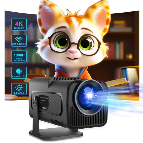 HY320 1080P 390ANSI 4K Android 11 Projector With Wifi 6 Bluetooth 5.0 Support Miracast / Airplay / DLNA AU Plug