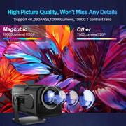HY320 1080P 390ANSI 4K Android 11 Projector With Wifi 6 Bluetooth 5.0 Support Miracast / Airplay / DLNA EU Plug