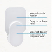 Plug-In Refillable Fly Trap For Flies, Moths, Gnats, And Other Flying Insects With 2 Glue Cards US Plug(White)