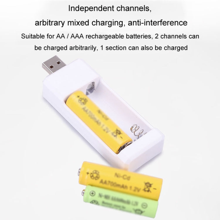 Directly Inserted 2 Slots USB AA / AAA Rechargeable Battery Charger - free shipping - PMC TechLife - Order now!