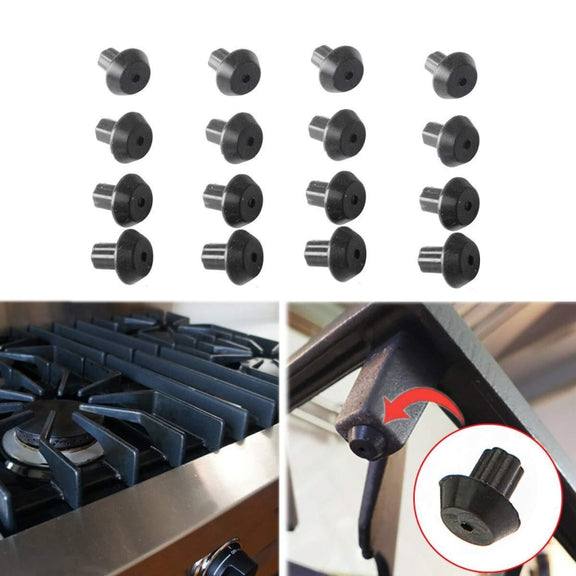 16pcs /Pack WB2K101 Rubber Feet for GE Kenmore Burner Grate Replaces WB02T10461 AP2622260(Black)