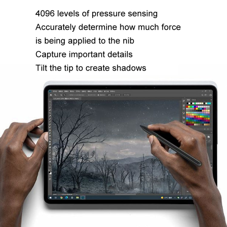 For Microsoft Surface 4096 Pressure Sensitive MPP2.0 Anti-false Touch Pressure Sensitive Capacitive Pen(Silver)