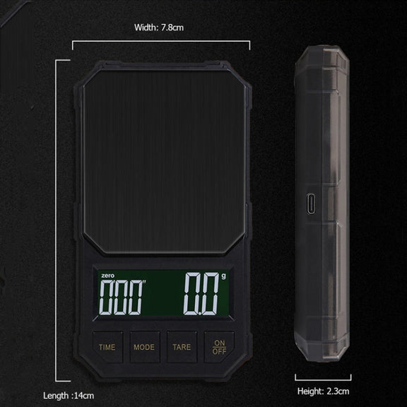 Battery Model 2kg/0.1g Portable Toolbox Digital Scale Jewelry Weighing Tool with Timing