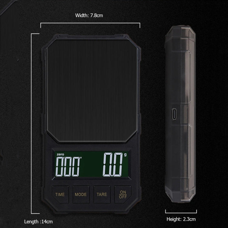 Charging Model 2kg/0.1g Portable Toolbox Digital Scale Jewelry Weighing Tool with Timing