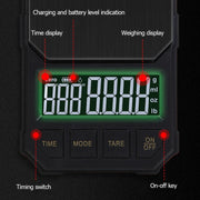 Charging Model 2kg/0.1g Portable Toolbox Digital Scale Jewelry Weighing Tool with Timing