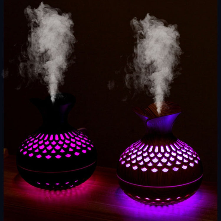 LED Light Aromatherapy Diffuser Home Small Vase Quiet Humidifier Aromatherapy Diffuser 2 In 1(Dark Wood) - free shipping - PMC TechLife - Order now!