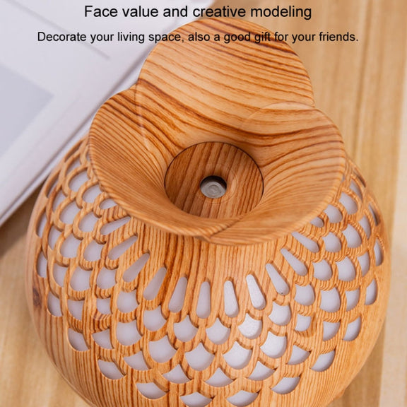 LED Light Aromatherapy Diffuser Home Small Vase Quiet Humidifier Aromatherapy Diffuser 2 In 1(Dark Wood)
