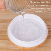 LED Light Aromatherapy Diffuser Home Small Vase Quiet Humidifier Aromatherapy Diffuser 2 In 1(Shallow Wood)