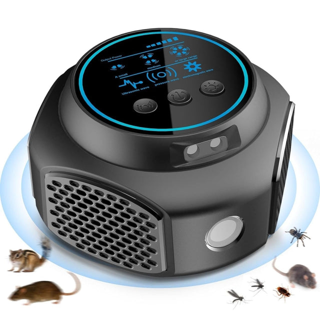 219 Intelligent Ultrasonic Multi-dimensional Frequency Conversion Home Indoor Mouse Repeller(Black)