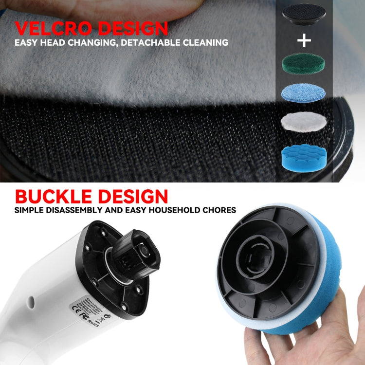 Cordless Electric Spin Scrubber Extension Handle with 7 Replacement Heads(White) - free shipping - PMc TechLife - Order now!
