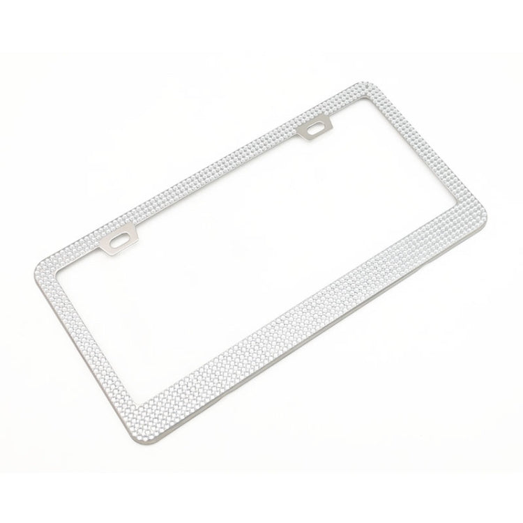 US Standard Stainless Steel License Plate Modified Frame With Diamonds, Color: Square Hole White Diamond - License Plate Covers & Frames by PMC TechLife | Online Shopping South Africa | PMC TechLife | Buy Now Pay Later Mobicred