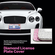 US Standard Stainless Steel License Plate Modified Frame With Diamonds, Color: Round Hole Black Diamond