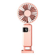 Portable Digital Display Hanging Neck Mute Small Fan USB Charging Handheld Foldable Fan(Pink) - Electric Fans by PMC TechLife | Online Shopping South Africa | PMC TechLife | Buy Now Pay Later Mobicred