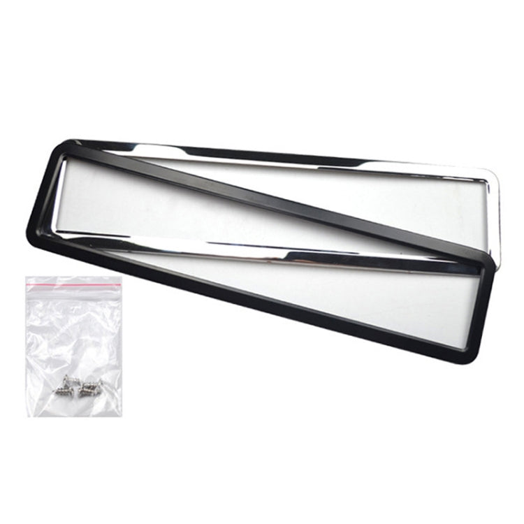 European/Russian/Ukrainian Stainless Steel License Plate Frame(Spray Black) - License Plate Covers & Frames by PMC TechLife | Online Shopping South Africa | PMC TechLife | Buy Now Pay Later Mobicred
