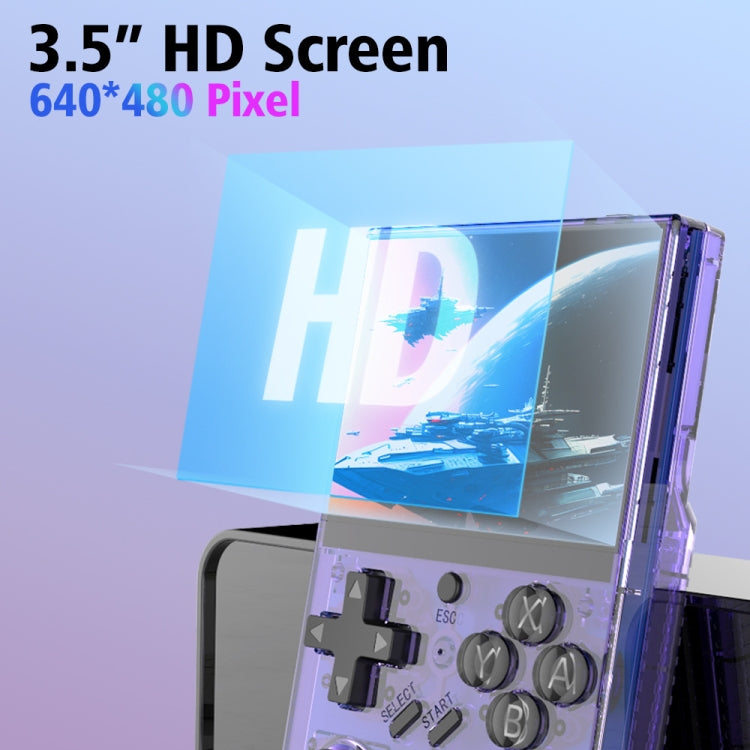 R35PLUS 3.5 Inch Handheld Game Console Built-in 64G 10,000+ Games(Transparent Black) - free shipping - PMC Jewellery - Order now!