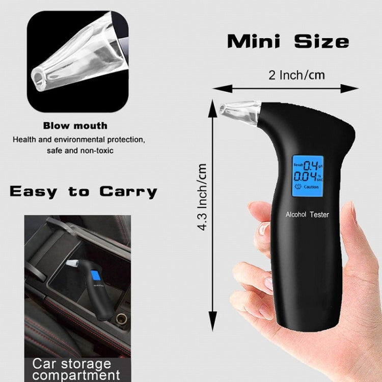 LCD Detector Backlight Light Breath Alcohol Tester, Specification: With 12 Mouthpieces Box - Breath Alcohol Tester by PMC Jewellery | Online Shopping South Africa | PMC Jewellery | Buy Now Pay Later Mobicred