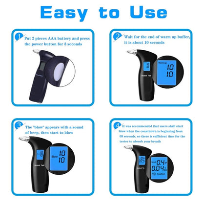 LCD Detector Backlight Light Breath Alcohol Tester, Specification: With 12 Mouthpieces Box - Breath Alcohol Tester by PMC Jewellery | Online Shopping South Africa | PMC Jewellery | Buy Now Pay Later Mobicred