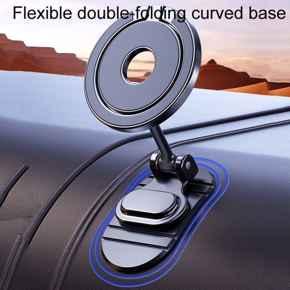 D50-1 Magnetic Folding Car Phone Holder Rotatable Dashboard Stick-On Navigation Stand