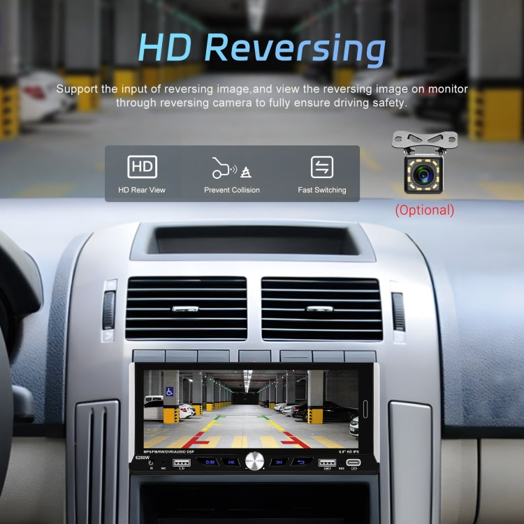 Single Spindle 6.9 inch MP5 With Knob Player Carplay Function Car MP4 Backup Camera, Specification: Standard+AHD Camera - free shipping - PMC TechLife - Order now!