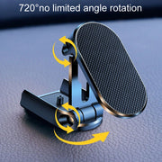 D11 Magnetic Folding Car Phone Holder Rotatable Dashboard Stick-On Navigation Stand(Black Frosted)
