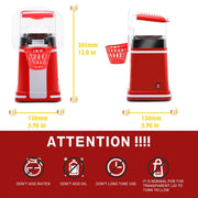 1200W Basket Popcorn Machine Electric Automatic Corn Popper 220V UK Plug