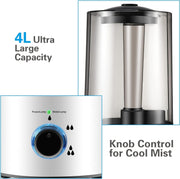 4L Reptile Humidifier Fogger Cool Mist Fog Mister with Tube for Tortoise Habita US Plug