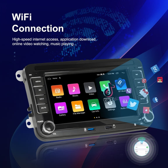 For Volkswagen/Skoda 2+64G Player Large Screen Carplay Android Navigation Reversing Camera Integrated Machine(Standard)