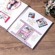 Simple Linen Self-adhesive Film Album Retro Family Large Capacity Handmade Creative Gifts(Gray White Page)