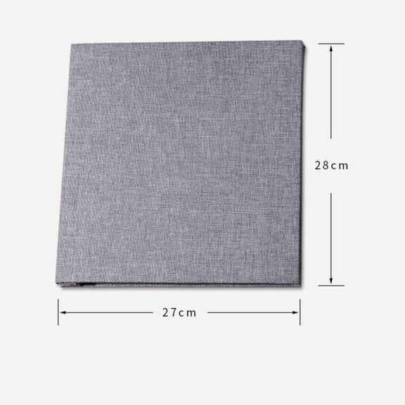 Simple Linen Self-adhesive Film Album Retro Family Large Capacity Handmade Creative Gifts(Gray White Page)