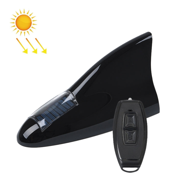 Solar Remote Control Signal Radio Shark Fin Antenna Anti-Tailgating Roof Warning Light(Black) - Warning Lights by PMC TechLife | Online Shopping South Africa | PMC TechLife | Buy Now Pay Later Mobicred
