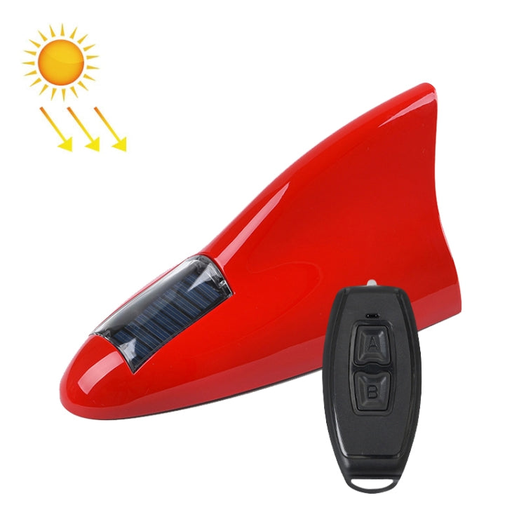Solar Remote Control Signal Radio Shark Fin Antenna Anti-Tailgating Roof Warning Light(Red) - Warning Lights by PMC TechLife | Online Shopping South Africa | PMC TechLife | Buy Now Pay Later Mobicred