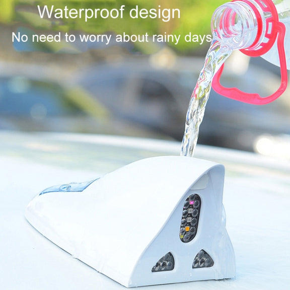 Solar Remote Control Signal Radio Shark Fin Antenna Anti-Tailgating Roof Warning Light(Red)