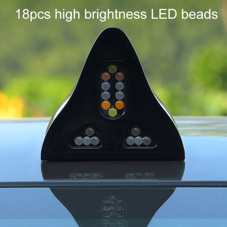 Solar Remote Control Signal Radio Shark Fin Antenna Anti-Tailgating Roof Warning Light(Black) - Warning Lights by PMC TechLife | Online Shopping South Africa | PMC TechLife | Buy Now Pay Later Mobicred