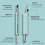 Headphone Keyboard Cleaning Kit with Capacitive Touch Pen(White)
