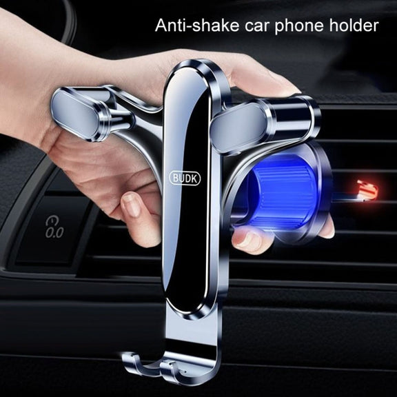 BUDK Triangle Gravity Sensor Car Phone Bracket Car Air Vent Navigation Holder, Model: Adhesive Model