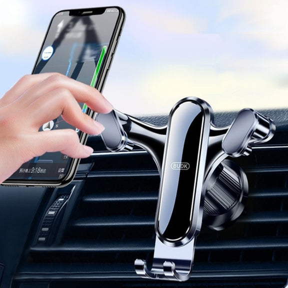 BUDK Triangle Gravity Sensor Car Phone Bracket Car Air Vent Navigation Holder, Model: Adhesive Model