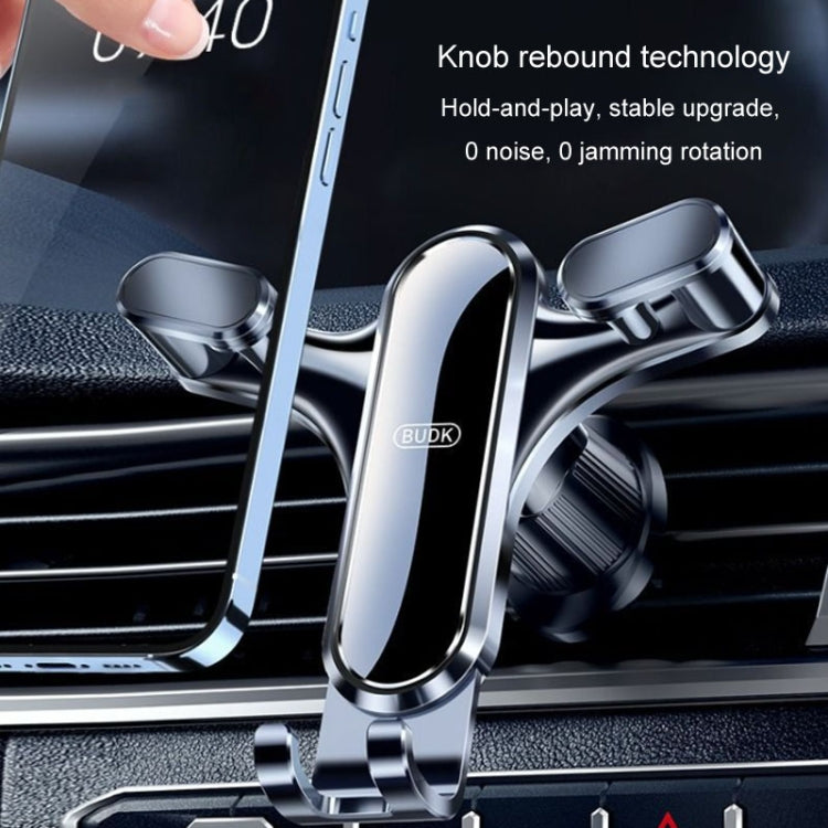 BUDK Triangle Gravity Sensor Car Phone Bracket Car Air Vent Navigation Holder, Model: Bent Suction Cup Base Model - Car Holders by BUDK | Online Shopping South Africa | PMC TechLife | Buy Now Pay Later Mobicred