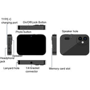 D6 CCD HD Digital Camera Movie Music Smart Camera Touch Screen Student Card Video Recorder, Excluding Memory(Black)