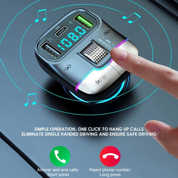 Car Bluetooth MP3 Player Fast Charging Charger(Black)