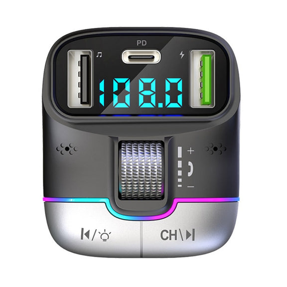 Car Bluetooth MP3 Player Fast Charging Charger(Black)