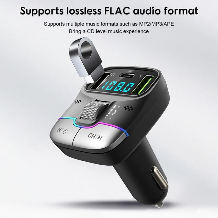 Car Bluetooth MP3 Player Fast Charging Charger(Black)
