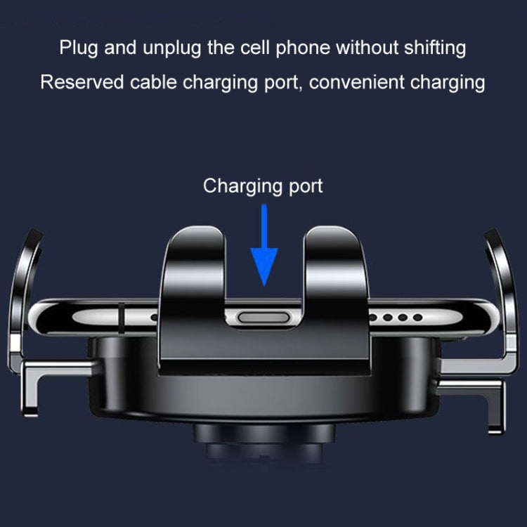 BUDK Anti-shake Car Phone Bracket Car Navigation Air Vent Fixed Gravity Support Stand(Black) - Universal Car Holders by BUDK | Online Shopping South Africa | PMC Jewellery | Buy Now Pay Later Mobicred