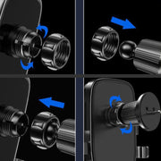 BUDK Anti-shake Car Phone Bracket Car Navigation Air Vent Fixed Gravity Support Stand(Black)